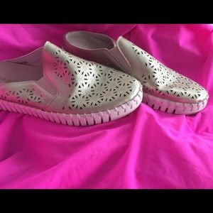 Gold backless sneaker shoes